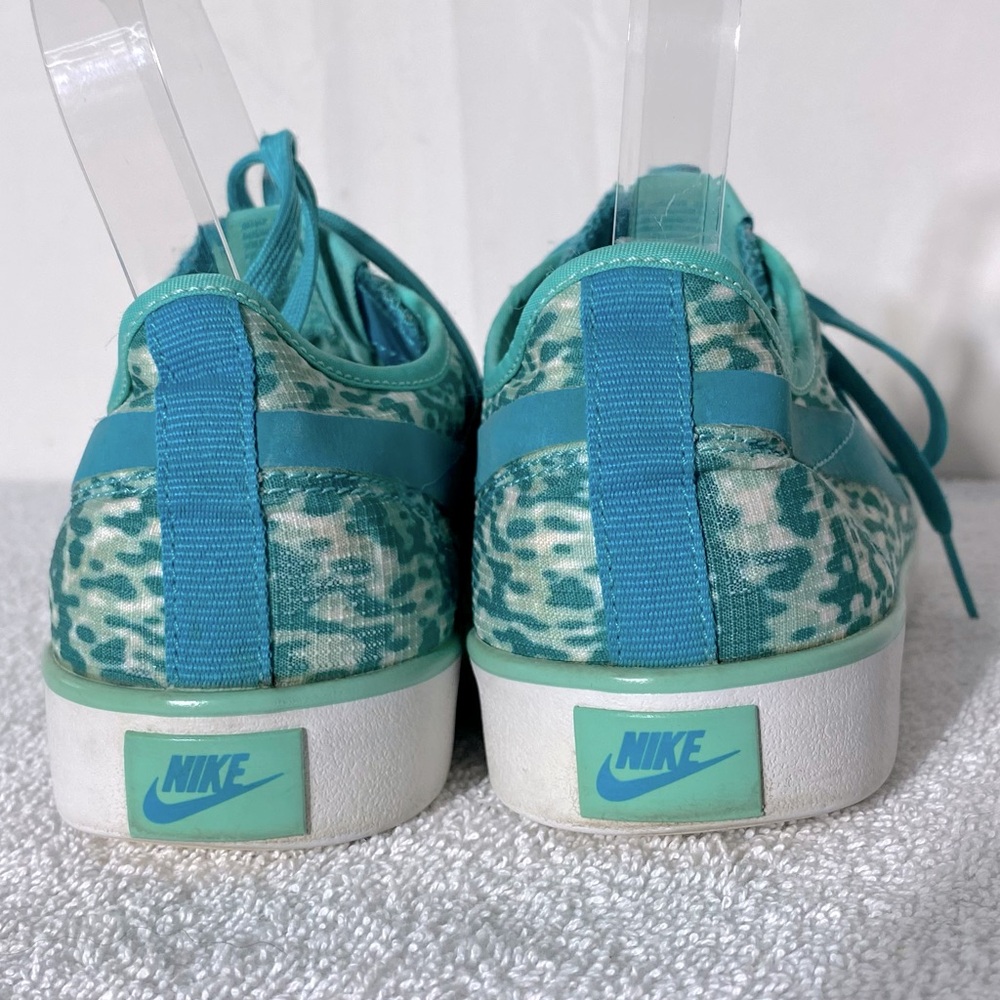 Nike Primo Court Turquoise Animal Print Lace Up Sneakers 9.5 Activewear - Picture 4 of 13